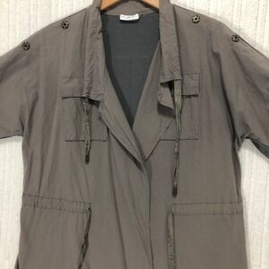 Rivamonti Made in Italy Womens Utility Jacket Short Sleeve Drawstring Blazer